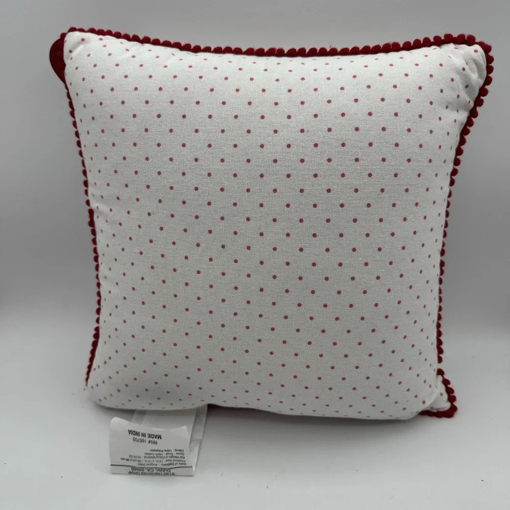NWT Love Birds Throw Pillow Embroidered Throw Accent Toss Textured Decor